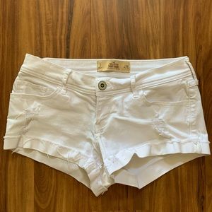White Hollister Low Rise shorts